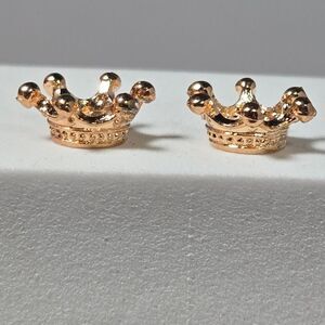 5pcs - Rose Gold Crown Spacer Beads Charm Bracelet Set DIY Jewelry Shiny Tiara